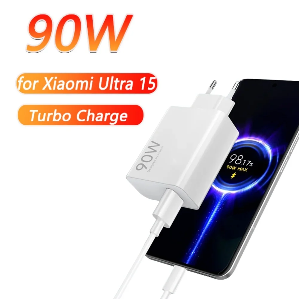 

Быстрое зарядное устройство 90 Вт Turbo для Xiaomi 15 14 13 Ultra Redmi Note 12T 13 Pro Poco X7 F7 Pro, USB-зарядка для телефона, кабель Type-C 6А