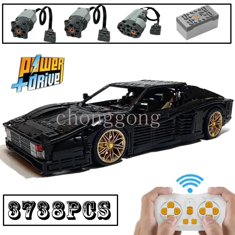 

NEW In Stock 3738pcs Supercar Model Testarossa Fit MOC-98925 Model Roadsters Building Blocks Bricks Toys Kid Christmas Gifts