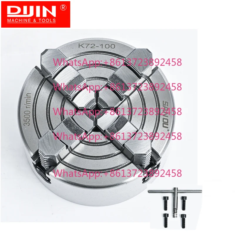 4 Jaw Chuck 125mm SANOU Metal Lathe Chuck K72-125 Independent Type Scroll Chuck for Mini Lathe WM210V