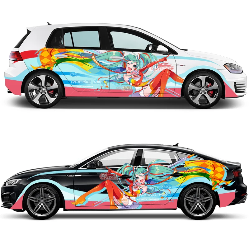 Anime Itasha Car Vinyl Wraps Cover Sticker Cartoon Door Decals Film Wrapping Stickers On Car Accessories Decoration