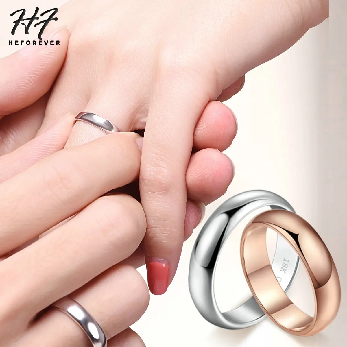 Wedding Gold Color Rings For Women Promise Dating Couple Rings Jewellry Women\' Men\' Ring Simple Fashion Jewelry Wholesale R049