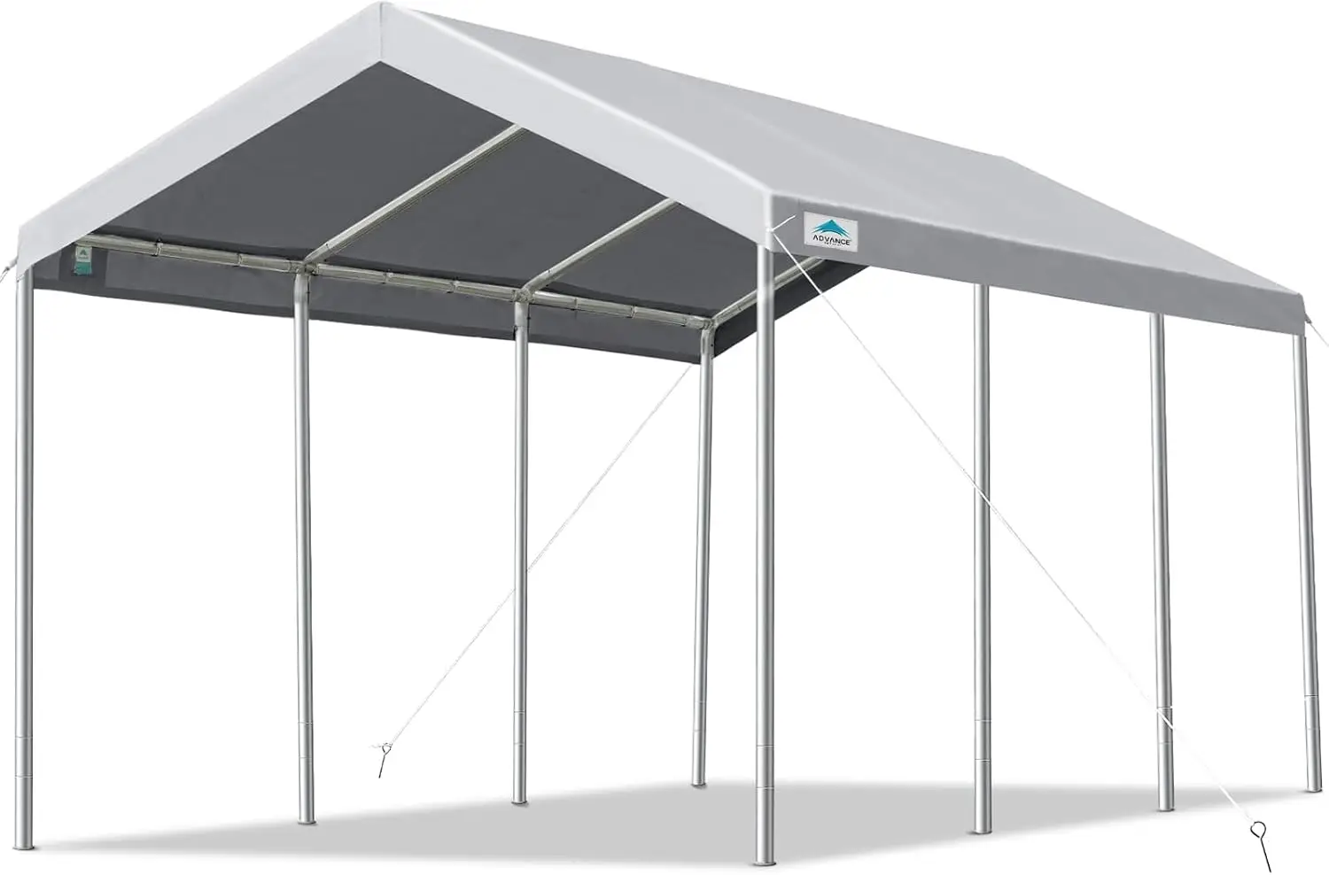 10 x 20 Fuß robuster Carport, trinkbarer Autoüberdachung, Garage, Partyzelt, Bootsunterkunft, höhenverstellbar von 9,5 Fuß bis 11 Fuß, Grau