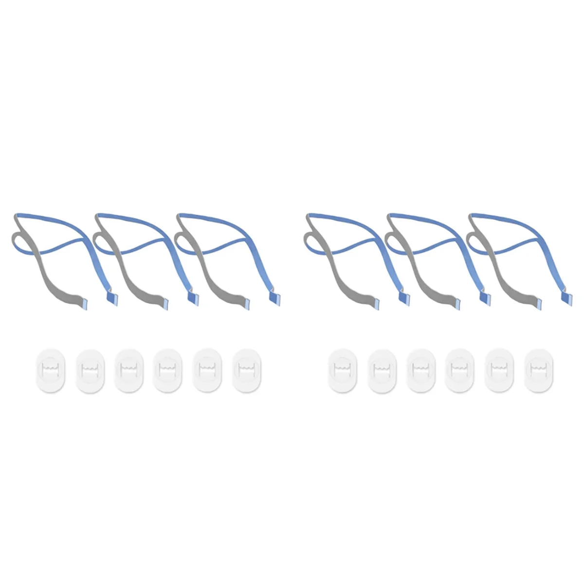 

6PCS Replacement Headgear For Resmed Airfit P10 Nasal Pillow CPAP Mask Straps With 12 Adjustment Clips-A74Z