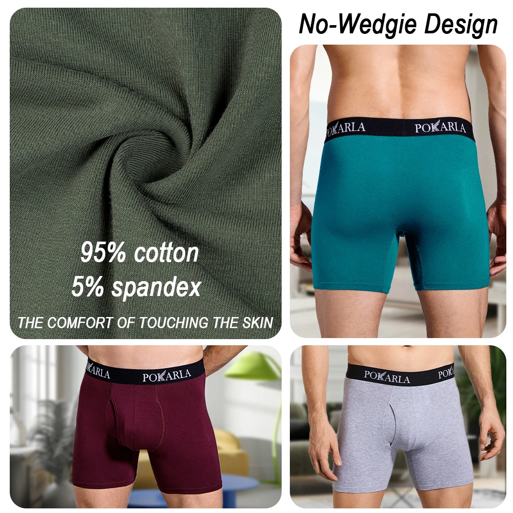 5 stücke Herren Baumwolle Boxershorts Open Fly U Beutel weiche atmungsaktive männliche Unterwäsche tagless sexy Unterhose elastische Höschen