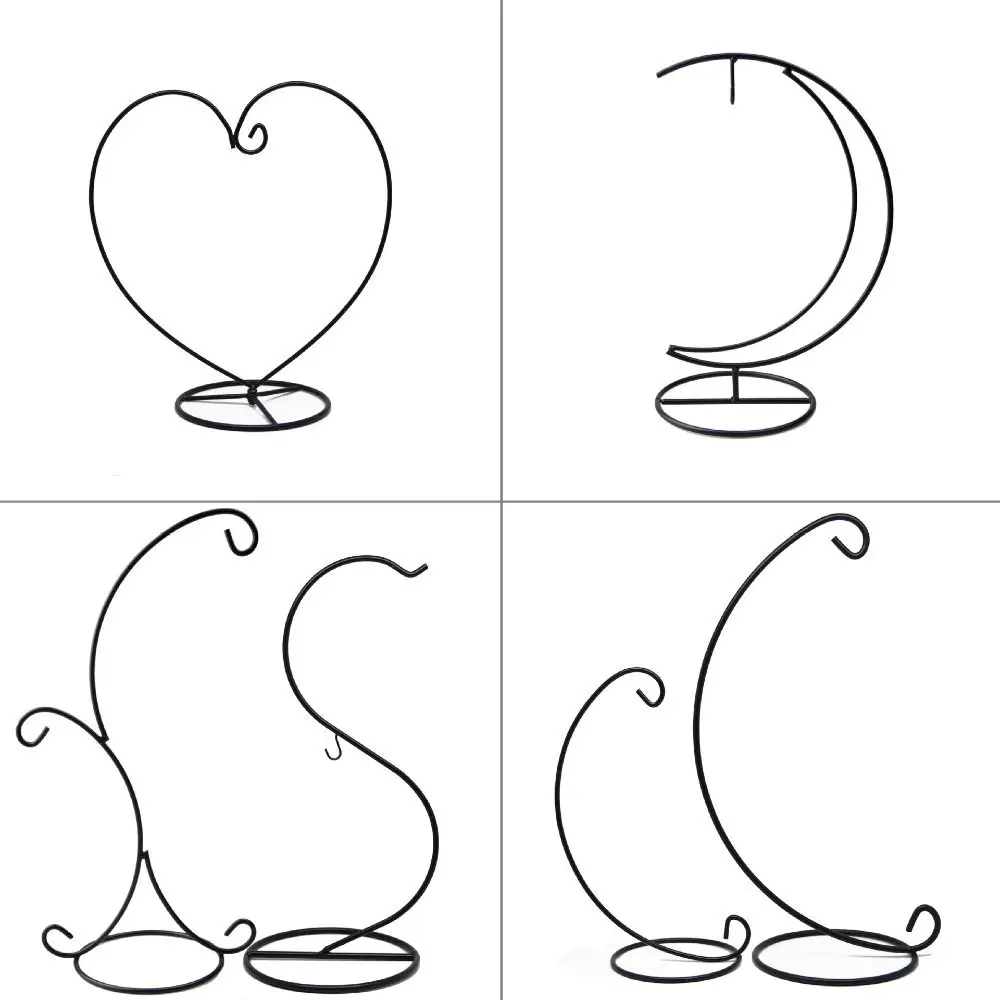 Easy Use Double Hook Heart-shaped Flower Stand Heart-shaped Simple Iron Display Stand S-shaped Ecological Bottle Stand Plant