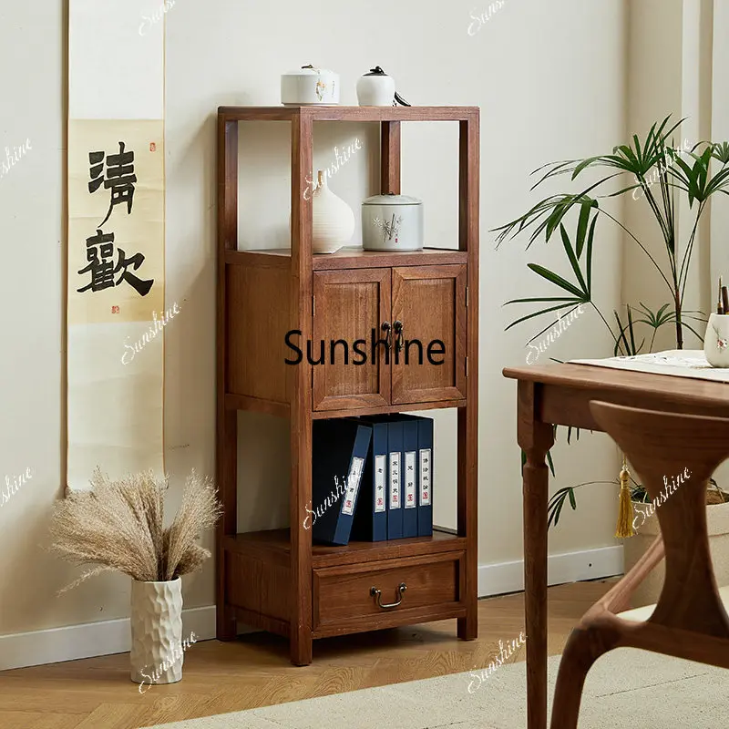 Solid wood tea cabinet, new Chinese chest cabinet, living room storage cabinet