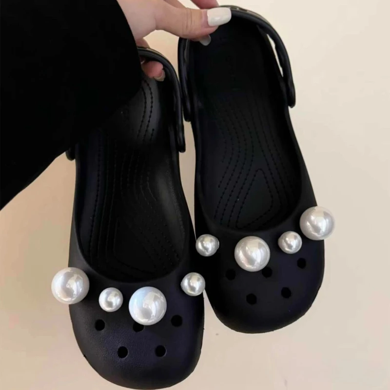Designer Flower Ballet Clogs Accessories Women Summer 2026 Elegant Pearl Shoes Decorations Original Mary Jane Shoe Charms Set