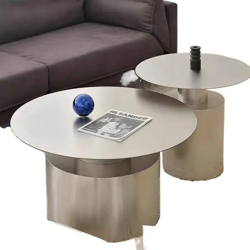 

Italian, stainless steel, paint-free, irregular, modern, coffee table, light luxury