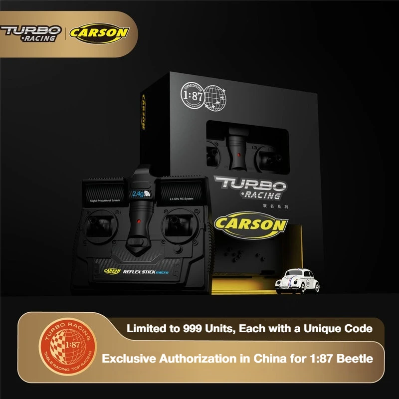 TURBO RACING 1:87 Beetle Car Ultra-Micro Simulation Beetle RC Toy Car Carson Co-Branded Genuine No. 53 Limited Edition Gift RTR