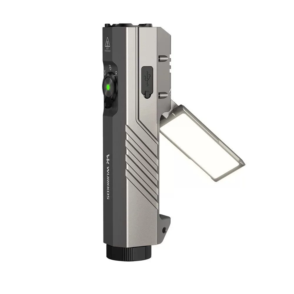 Wurkkos HD05 Foldable 4-in-1 EDC Flashlight 365nm UV Red Spot Flood LED Max 3100lm Magnetic Switch Rotatable Torch Lantern