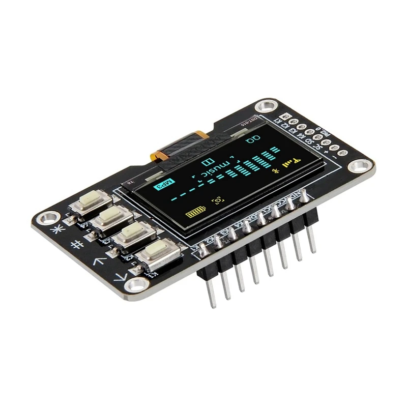 Super Sale 0.96 Inch OLED I2C IIC Display Module 128x64 with Matrix 4 Button Self-Luminous OLED Screen SSD1315 Blue/Yellow