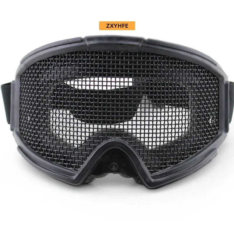 ZXYHFE Tactical Hunting Goggles Eyewear Steel Wire Mesh CS Wargame Shooting Glasses Shock Resistance Eye Paintball Protector