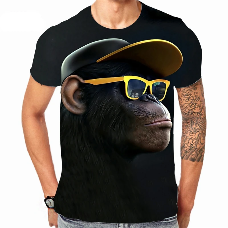 Men\'s Fashion Gorilla Monkey 3D Printed T-shirt Summer Casual T-shirt XXS-6XL