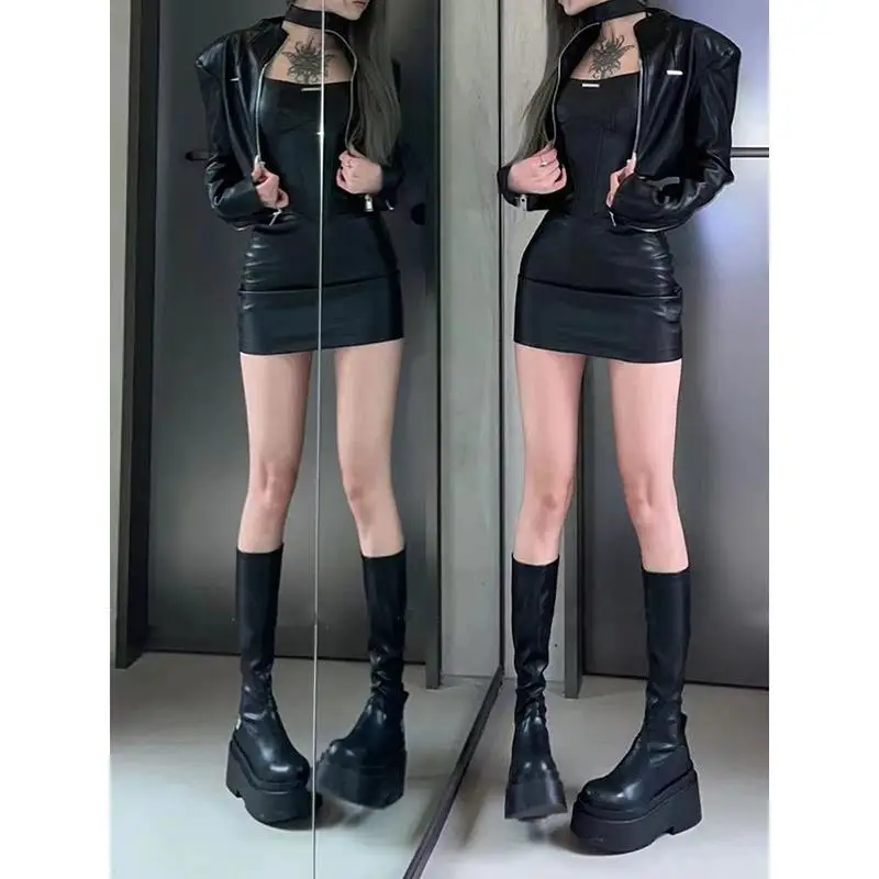 Long tube boots for women 2025  autumn new item small and elastic slim boots  high tube knight boots for women's shoes