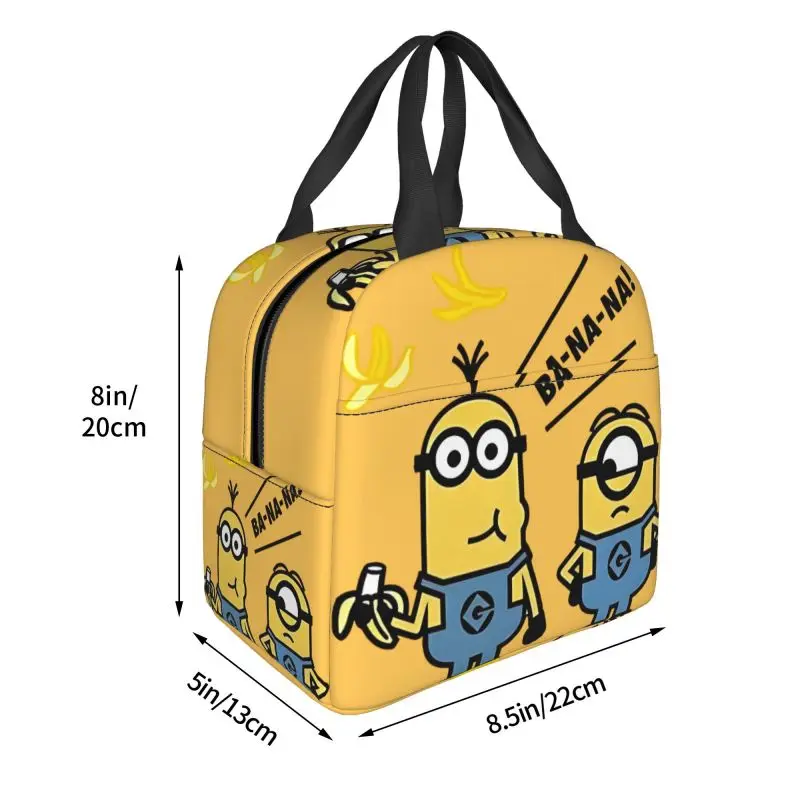 Custom M-Miniones Cute Doll Resuable Lunch Boxes Women Multifunction Funny  Cooler Thermal Food Insulated Lunch Bag Children