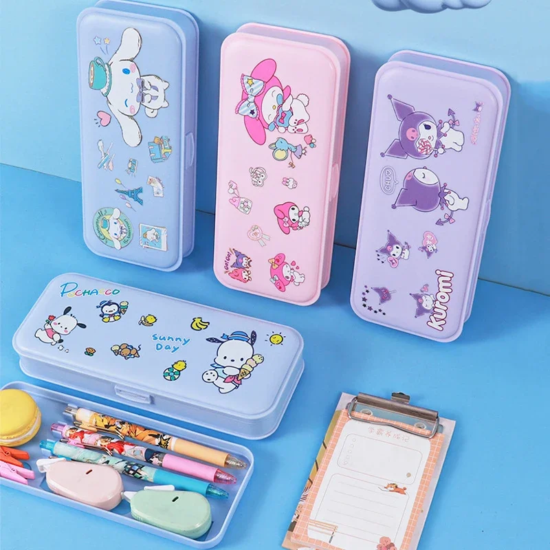 

Sanrio Kawaii My Melody Student Pencil Case Kuromi Cinnamoroll Anime Cartoon Cyte Multi-functional Large-capacity Stationery Box