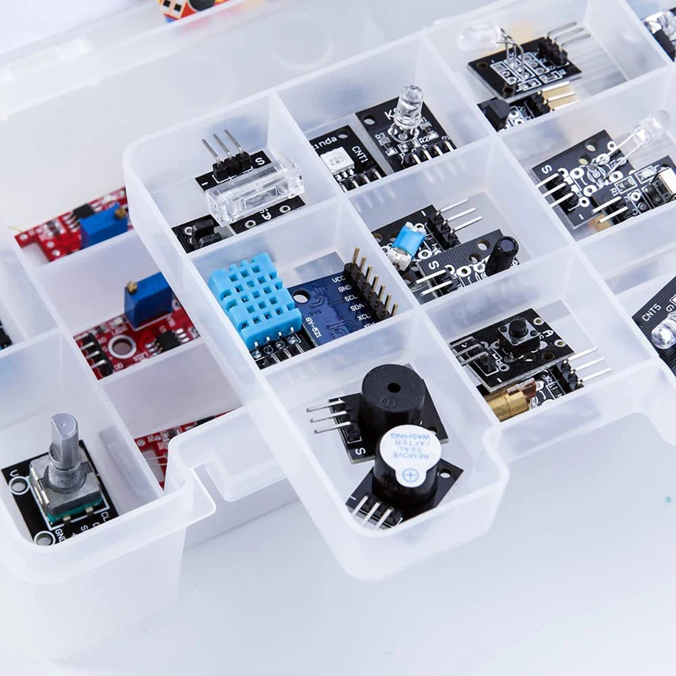 37 Sensors Assortment Kit 37 Sensors Kit Sensor Starter Kit for Arduino Raspberry pi Sensor kit 37 in 1 Robot Projects Starter