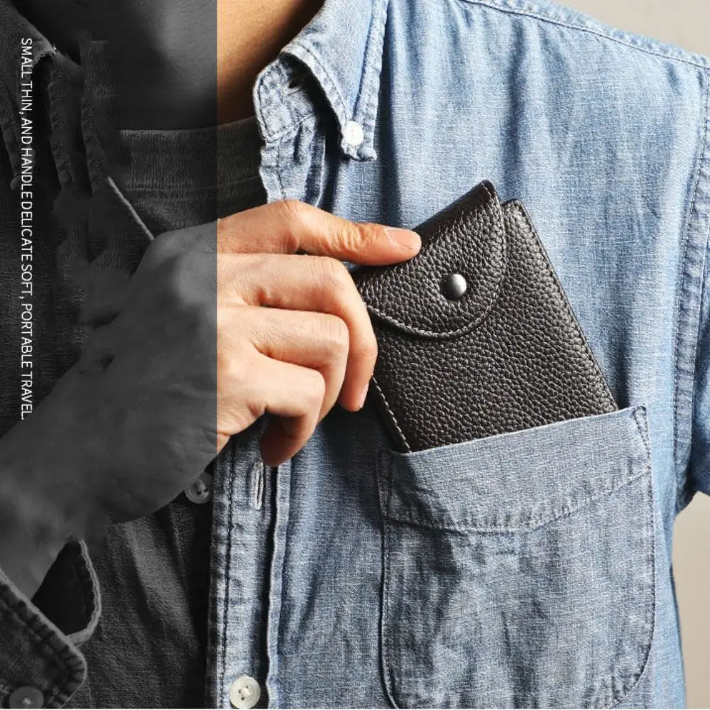 

Leisure Solid Color Men Purse Foldable Wear-resistant Men Wallet Multi-position Ultrathin Card Bag Daily Use