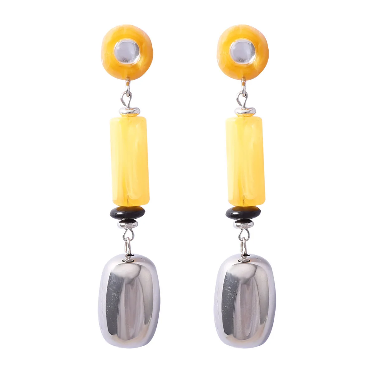Vintage Harz-Ohrringe mit langen Anhängern für Damen, Perlenbesetzte Tropfenohrringe, Bohemian-Statement-Schmuck, Geschenke für Feiertage und Partys – Detail 7