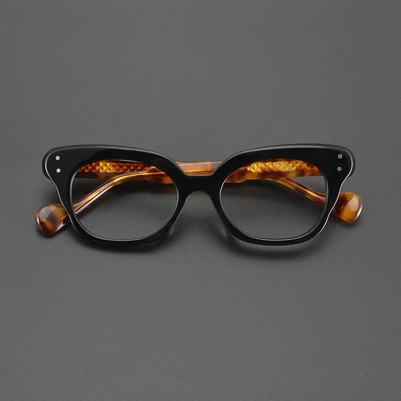 Vintage acetate glasses frame for men and women Classical cat eye prescription glasses designer luxury brand optical glasses fra