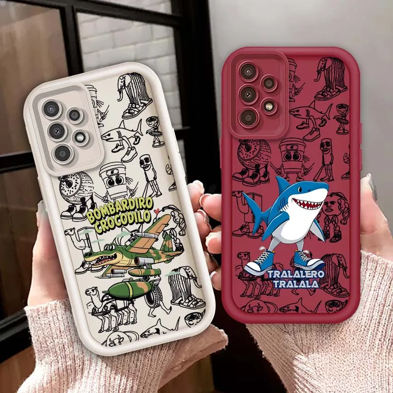 

Tralalero Tralala Crocodilo Phone Case For Samsung A71 A52 A51 A34 A33 A22 A16 A15 A13 A04 A06 Note 20 Ultra 5G Eye Ladder