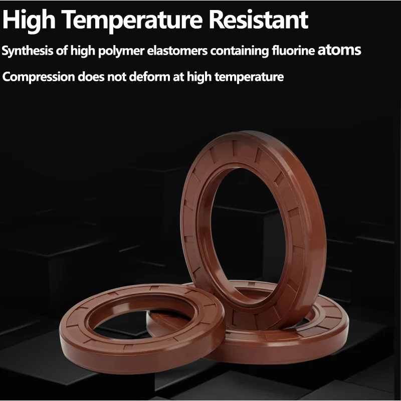 Brown FKM Framework Oil Seal TC Fluoro Rubber Gasket Rings Cover Double Lip with Spring for Bearing ID*OD*THK 11/12/13/14/15MM