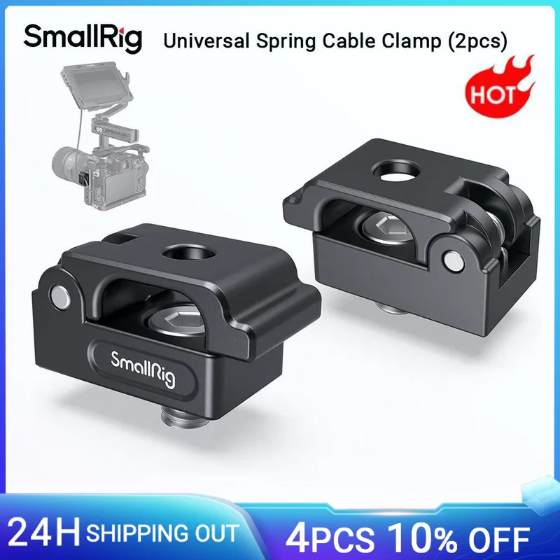 SmallRig Universal Spring Cable Clamp (2pcs) Lightweight & Portable Cable Clamp Suit for HDMI Cables Shutter and Headphone Cable