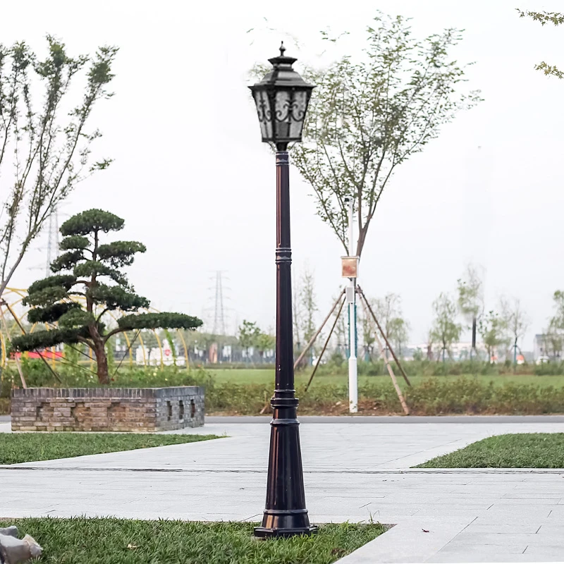 Outdoor Dual Purpose Waterproof Garden Villa Single Head High Pole Lamp Landscape Lamp European (≈2.2M)