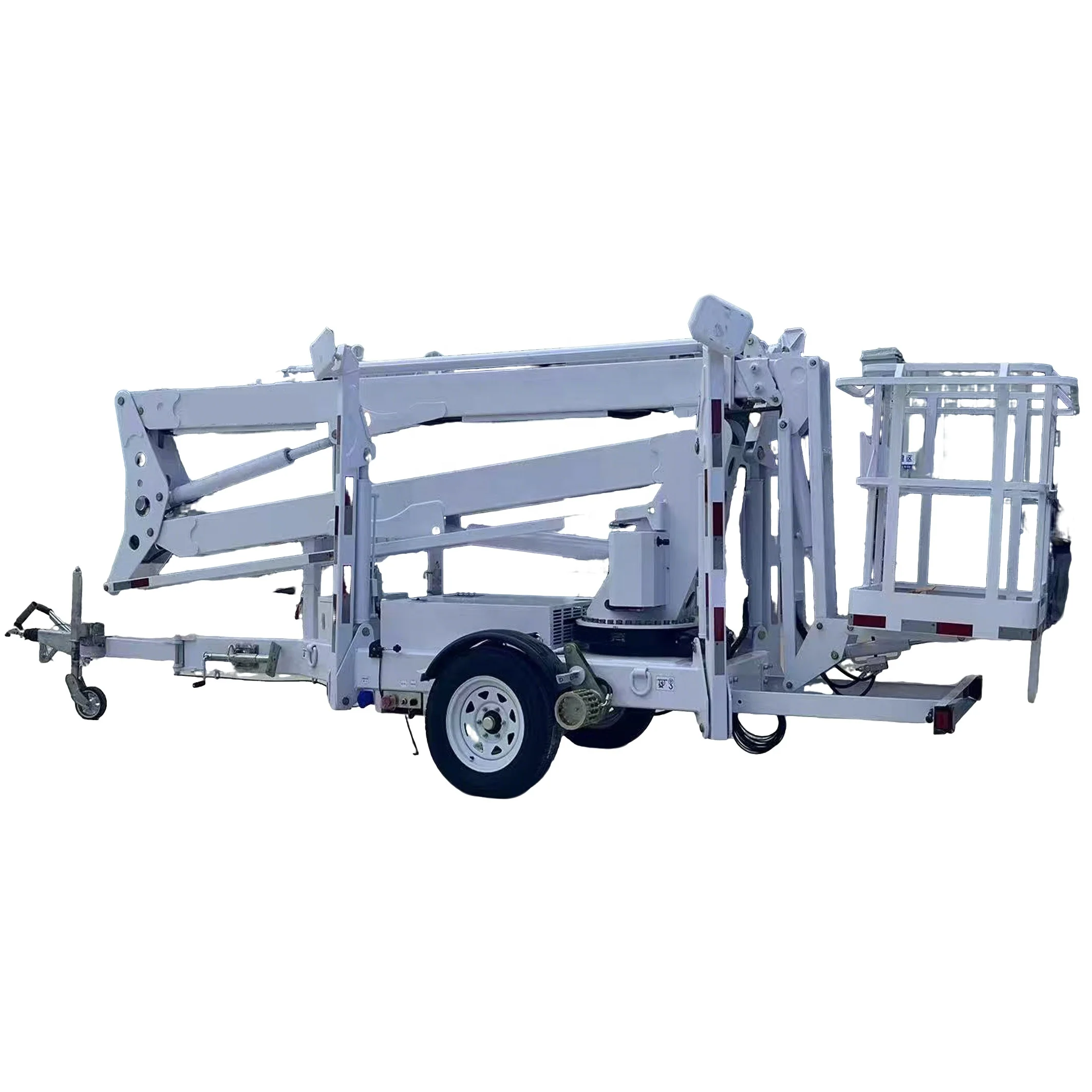 10m Diesel Self - Lift New Towable Telescopic Articulated Continuous Rotation Trailer Boom Lift For Retail