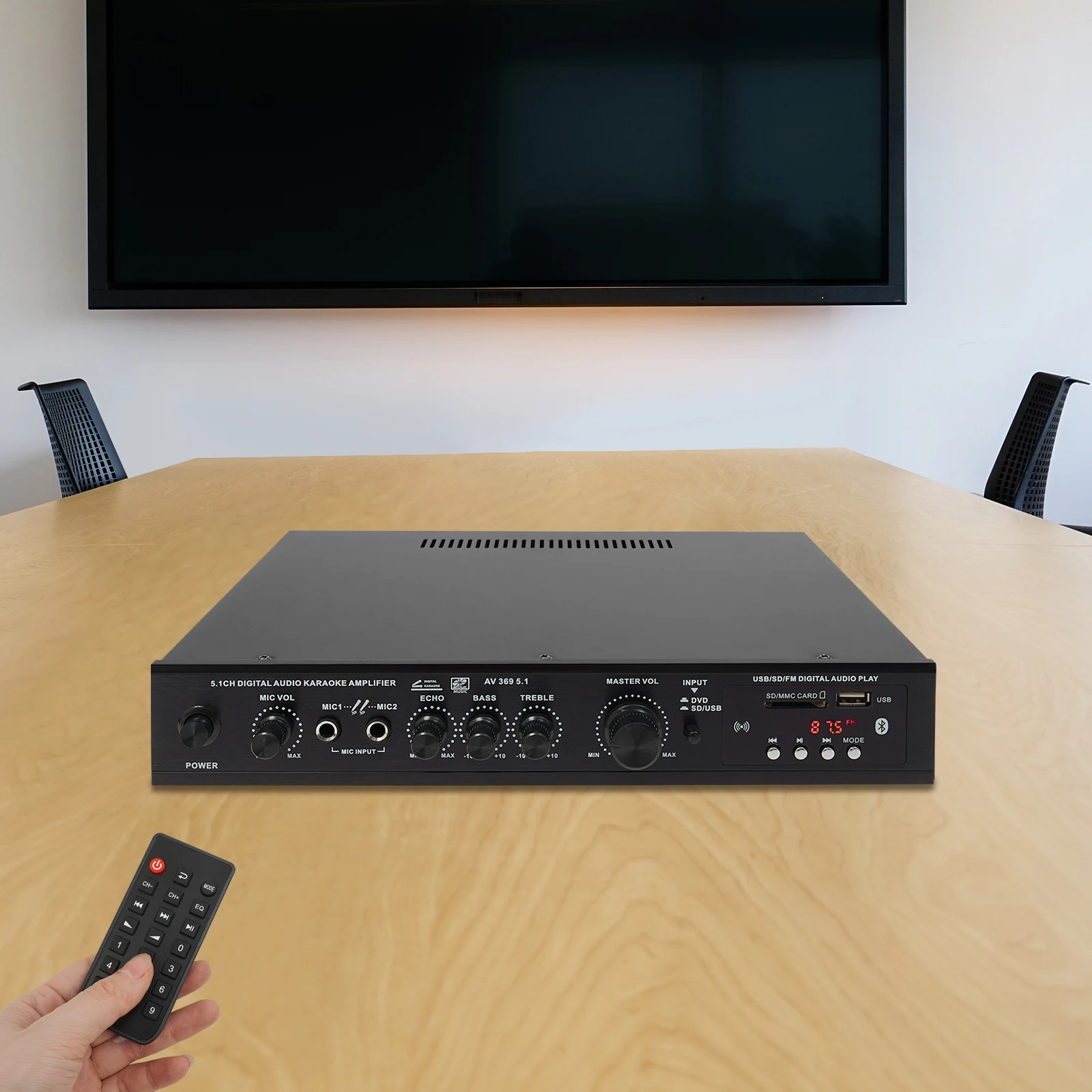 300 واط HIFI مضخم الصوت بلوتوث 5.1 قناة USB بطاقة SD راديو FM HD مكبر للصوت للمسرح المنزلي كاريوكي