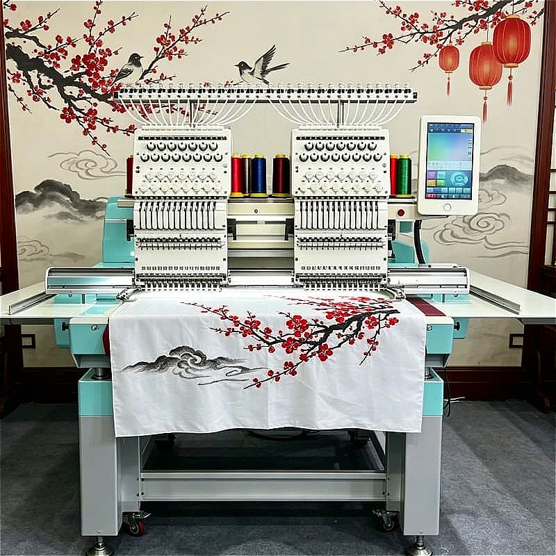 Embroidery Shop Machine 15 Needle 4 Head 1200 SPM for Commercial Bulk Order Production Customized High Efficiency