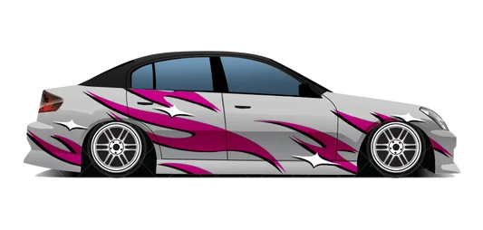 Flame Design Pattern Design Universal Suitable for Car Wrapping Car Sticker Side Graphic Lightning Stripe Sticker Decal