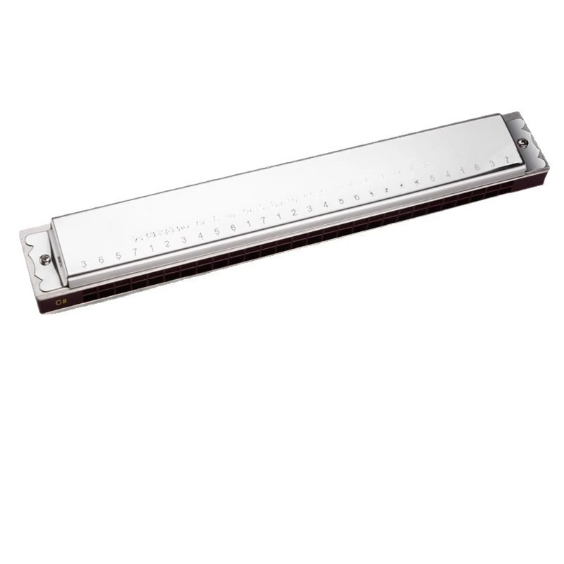 28-Hole polyphonic harmonica, silver/gold 7-tone 12-tone set, beginner, student harmonica instrument