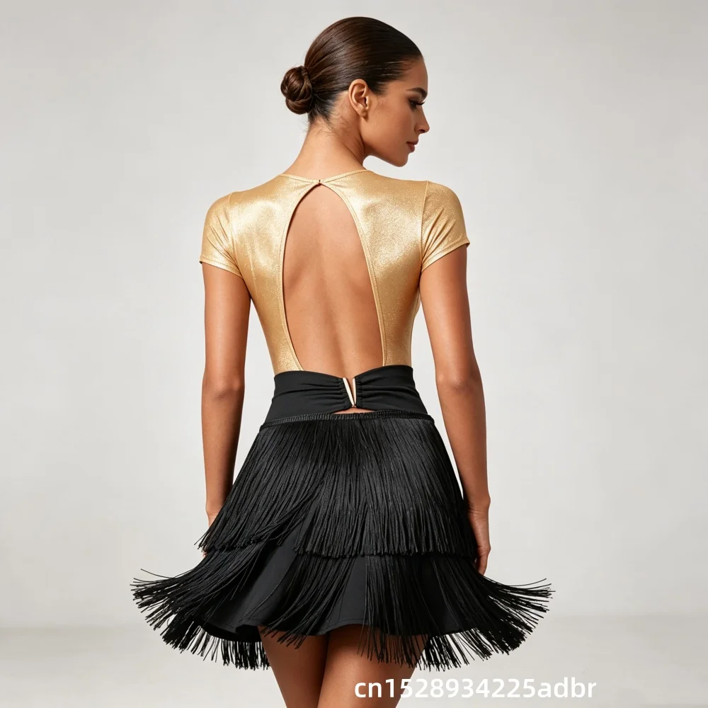 Adult Women's Latin Dance Skirt Half-length Tassel Practice Costume Professional Performance Sportswear Fitness Fans Supplies