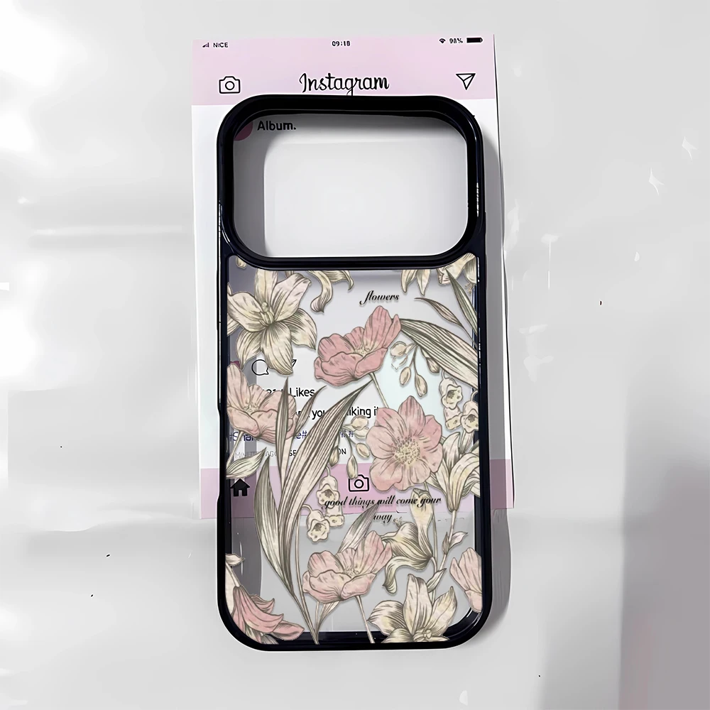 Phone Case Vintage Pattern Pink Best Flexible Soft Button Cover Grip Pastel for iPhone Air 13 16 Plus 15 11 17 Pro Max 12 14
