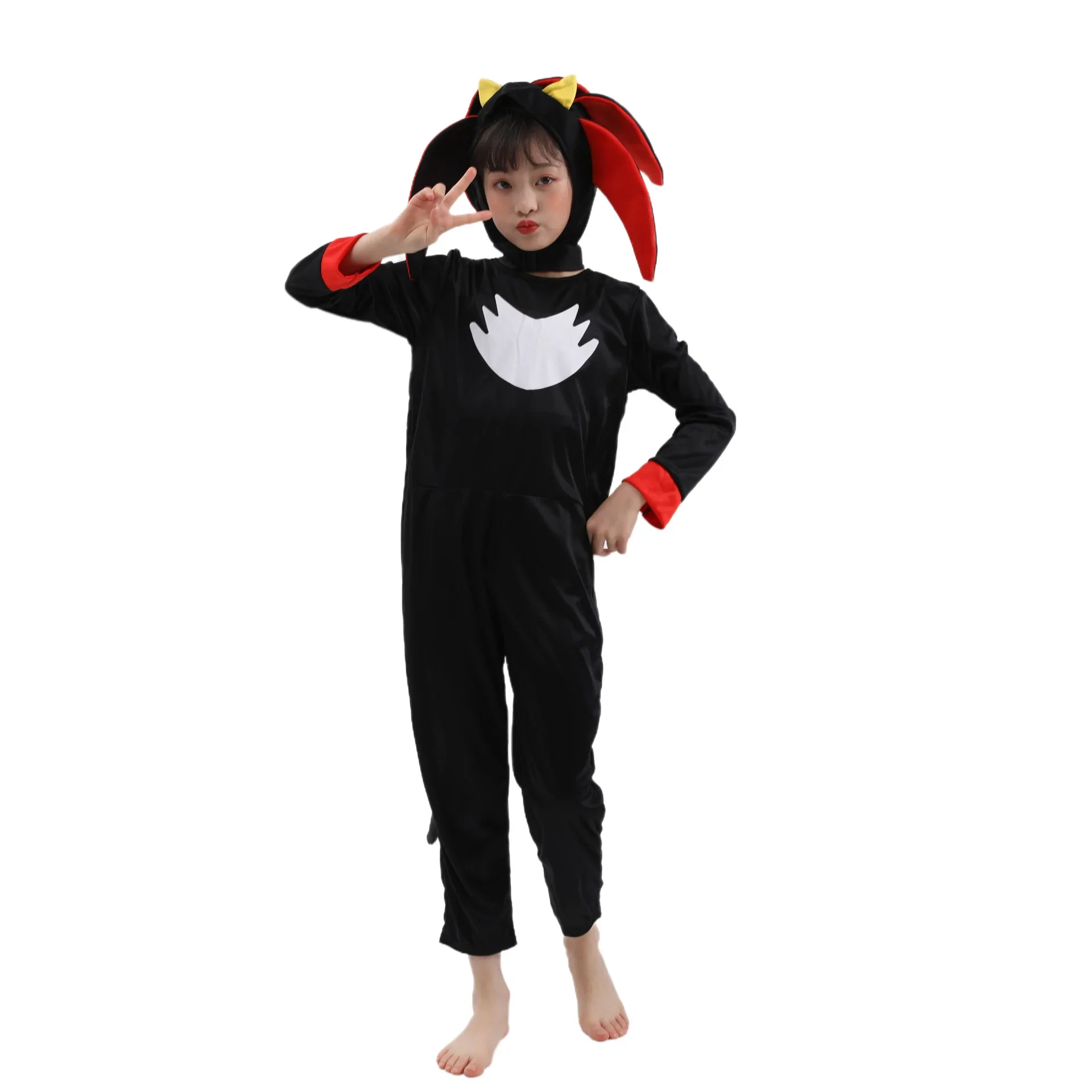 Sonic Childs Black Shadow-personaje del videojuego, truco o trato más rápido, disfraz de Carnaval de Halloween para niños, Cosplay