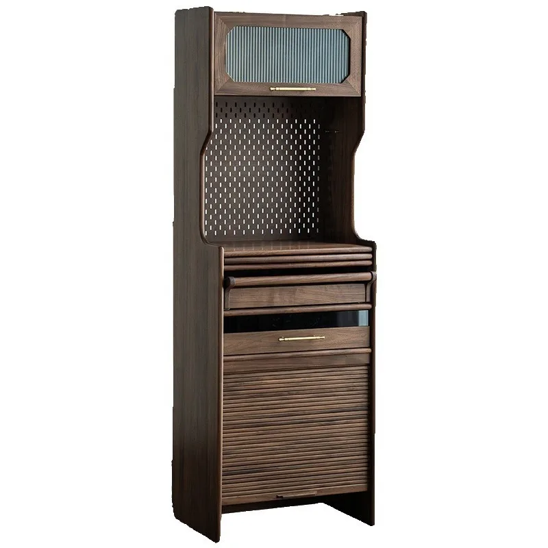 

North American black walnut solid wood cherry wood log living room dining room multi-functional floor-to-ceiling side cabinet