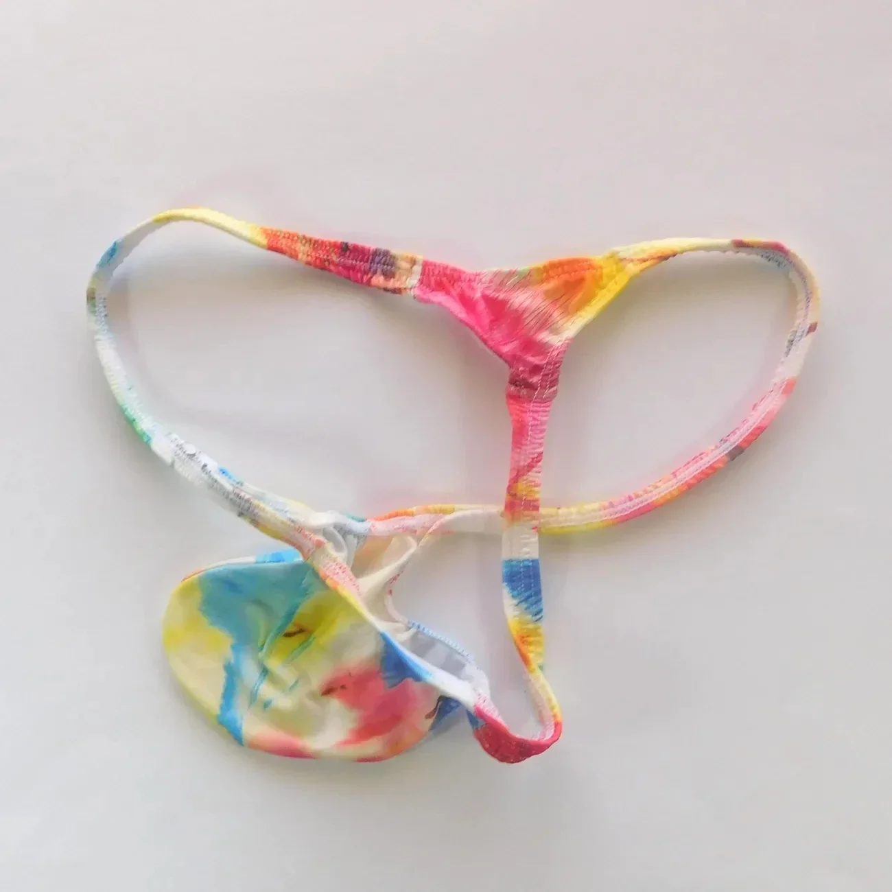 Men Printed G-string Bikini Underwear Elastic Thin Strap Low Waist Breathable Convex Pouch Briefs Male T-back Panties