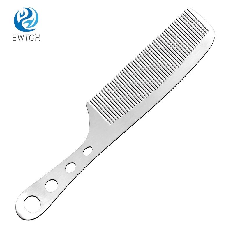 Quality 1PC Titanium Steel Comb Professional Salon Hair Hairdressing Anti-static Barbers Comb Ultra Thin Hair Brush for Men