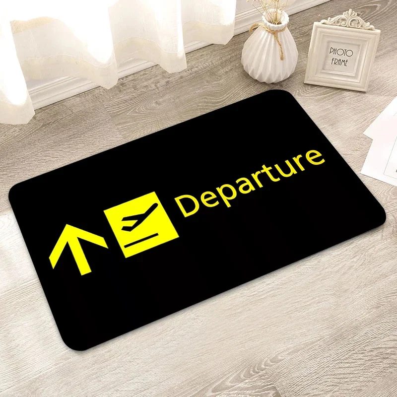 Funny Arrivals Departures Welcome Doormat Novelty Arrival Departure Entrance Floor Mats Non Slip Aviation Airplane Rugs Door mat