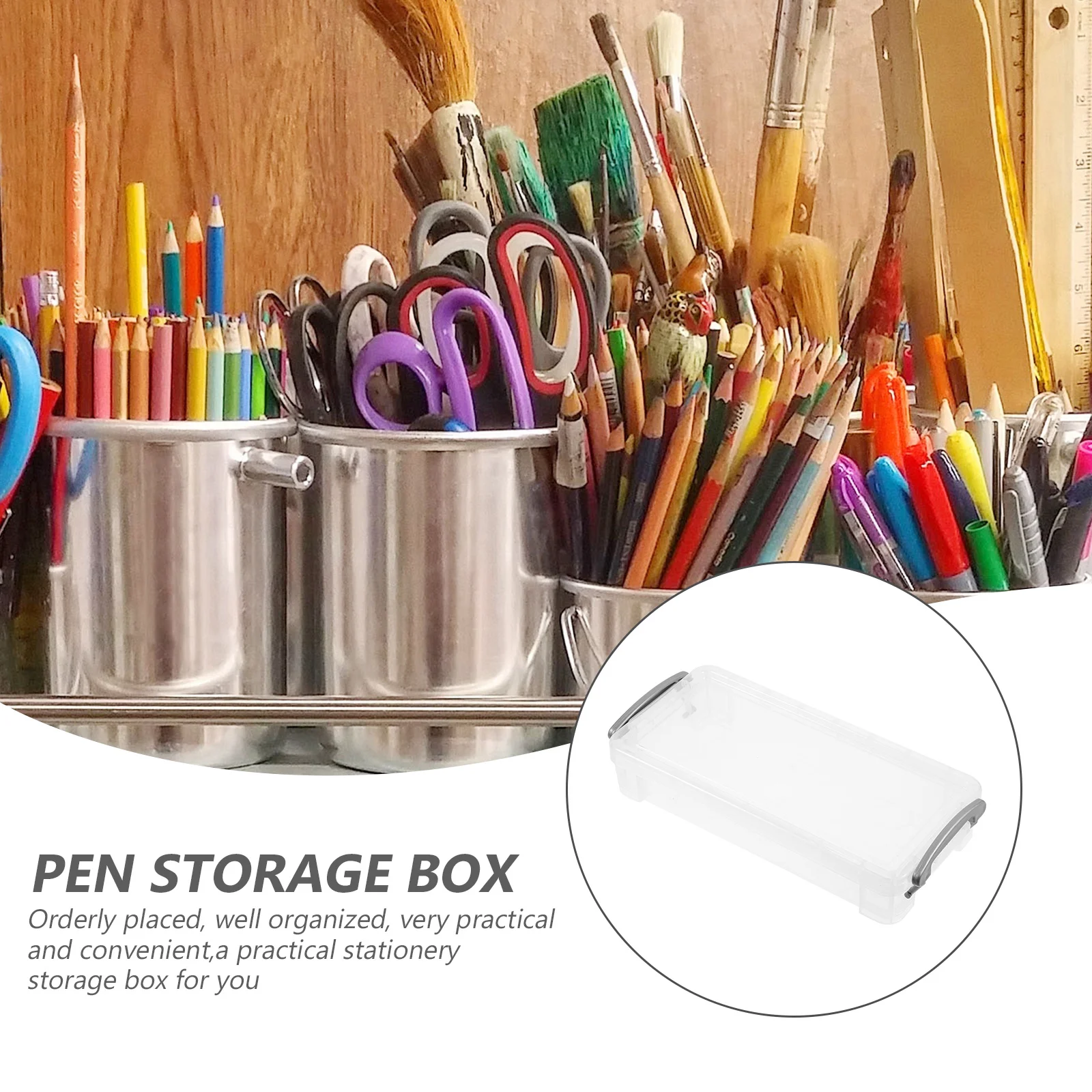 

4Pcs Large Capacity Pencil Cases Plastic Multi-Function Pen Storage Boxes Lightweight Stationery Organizer for Students Sketch