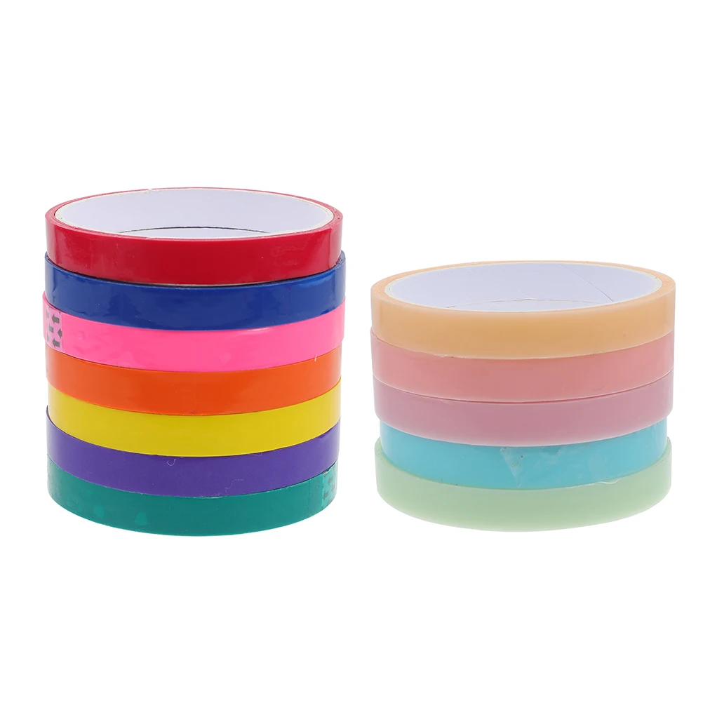 

12 Rolls Sticky Tape Stress Relief Creative Design Relaxing Rolling Toy Bright Color Stylish Gift