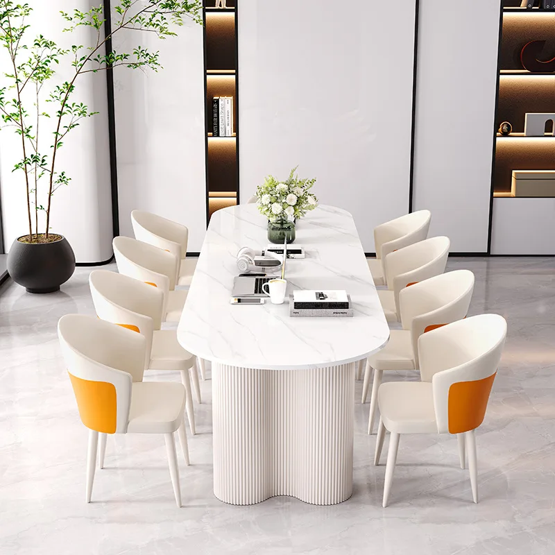 Rock slab conference table Long table 6-10 people Desk Workbench Business beauty salon Reception Negotiation table Dining
