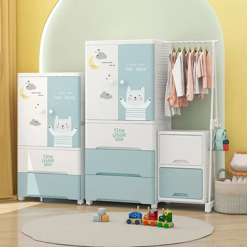 Cupboard Dressers Closet Organizer Plastic Home Clothes Baby Wardrobe Storage Bedroom Placard Armario Living Room Cabinets