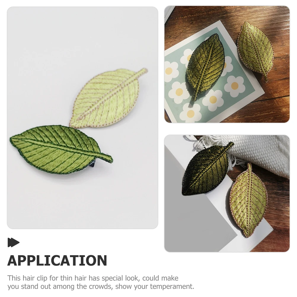 

6 Pcs Leaf Hair Clips for Women Cute Fabric Decorative Accessories Teen Girls Hairstyle Thin Hair Plant Design Summer Fall