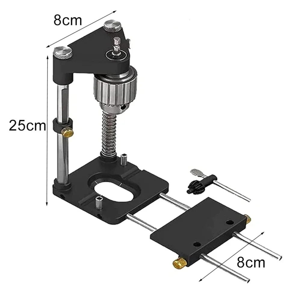 

Multifunctional Drilling Locator Plastic+Alloy Adjustable Punch Locator Drill Template Guide Tool Drill Punch Woodworking Tool