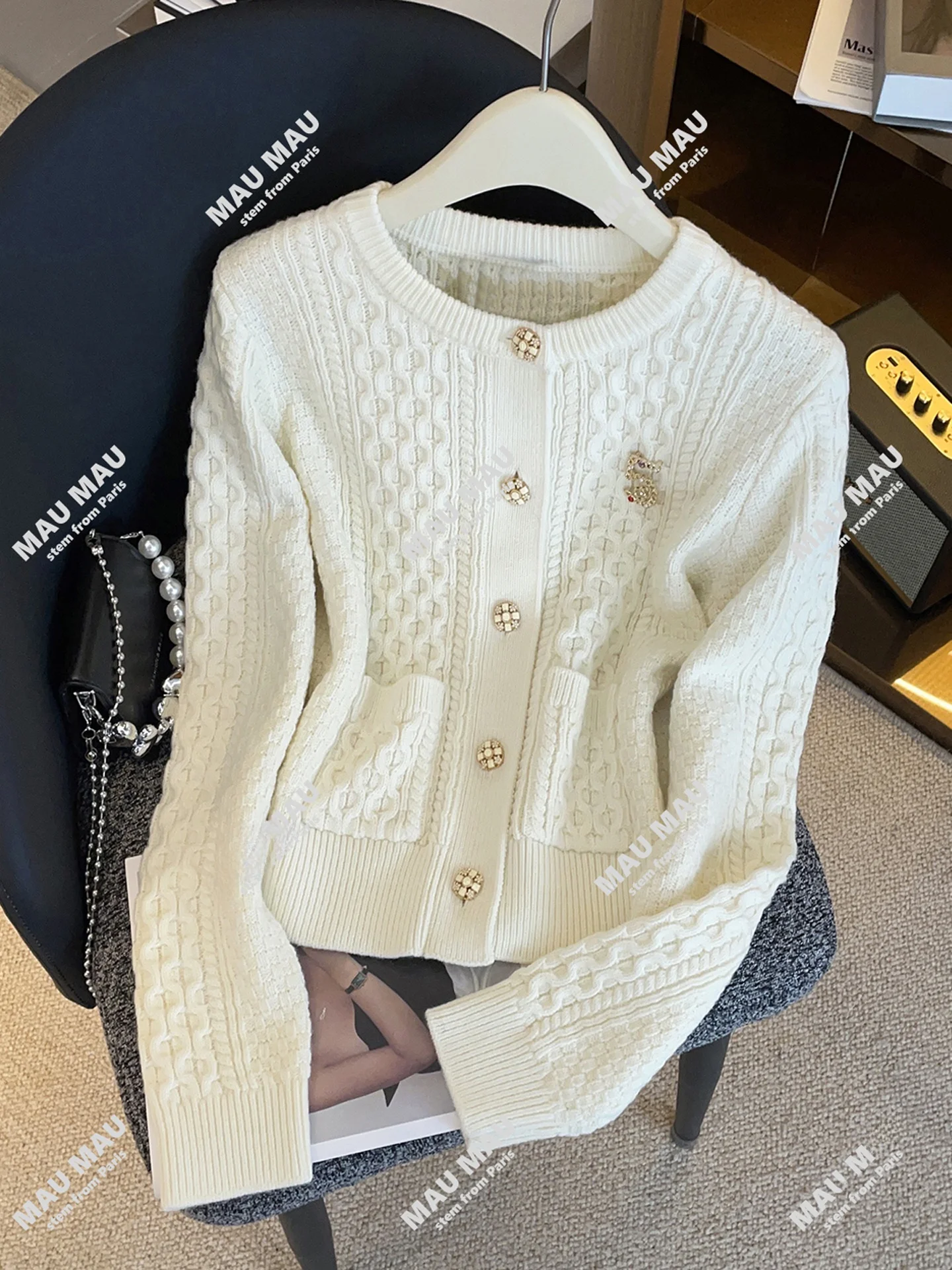 

e Вязаный свитер с цветочным узором, мягкий шикарный женский кардиган премиум-класса Faion, осенне-зимний открытый кардиган, топ