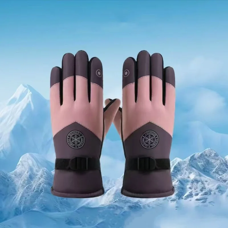 Outdoor Sports Warm Gloves Ski Winter Warm Plus Velvet Thick Waterproof Outdoor Cycling Windproof Cold Protection Thermal Gloves