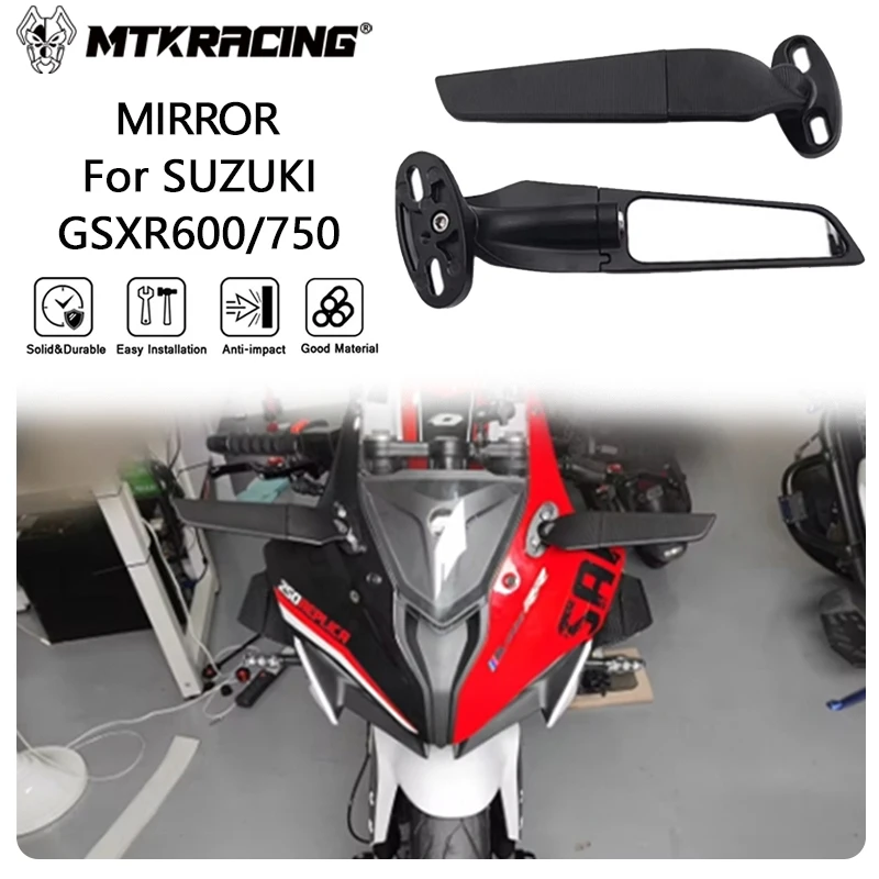 

MTKRACING MIRROR For SUZUKI GSXR600 /750 /1000 Motorcycle Mirror Modified Wind Wing Adjustable Rotating Rearview Mirror