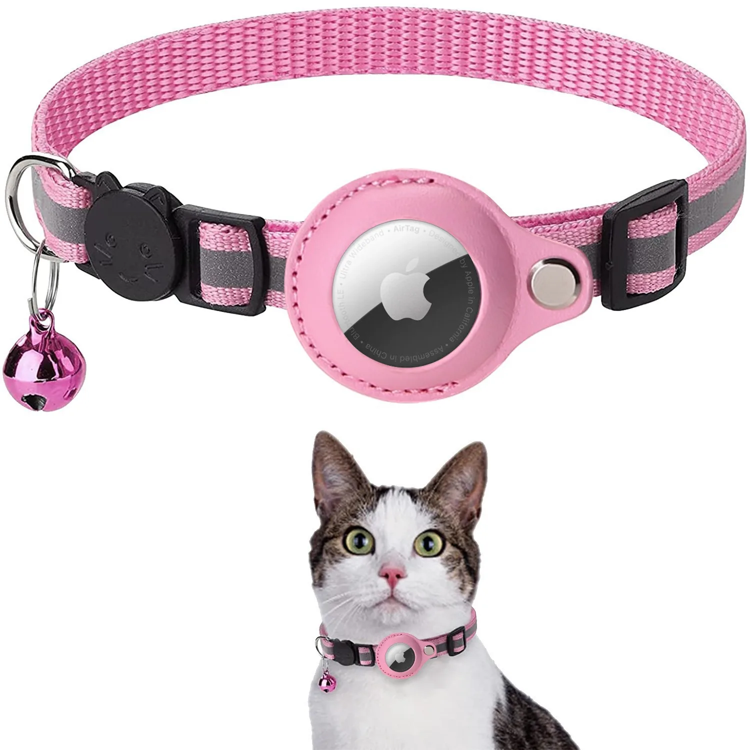 

Reflective Cat Collar – Anti-Lost Tracker Cover with GPS Compatibility Airtag